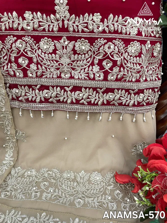 Anamsa 570 Georgette Embroidery Pakistani Suit Wholesalers In Delhi